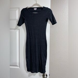 LuLaRoe Charcoal Gray Ribbed midi Dress